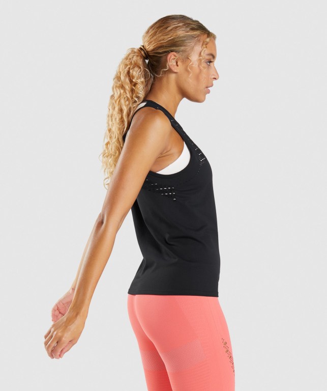 Black Gymshark Energy Seamless Loose Women's Tank Tops | US-76AJUFL