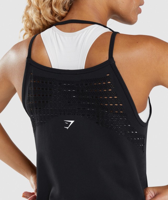 Black Gymshark Energy Seamless Loose Women's Tank Tops | US-76AJUFL