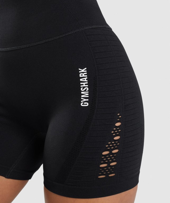 Black Gymshark Energy Seamless Women's Shorts | US-31AMOYF