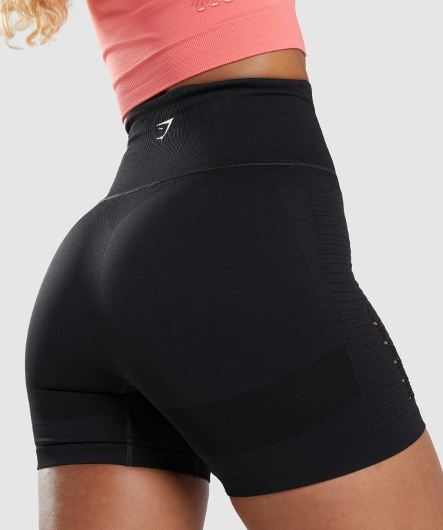 Black Gymshark Energy Seamless Women's Shorts | US-31AMOYF