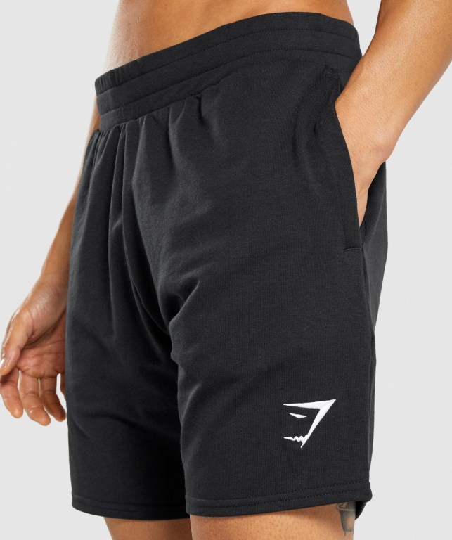 Black Gymshark Essential 7” Men's Shorts | US-05BPTSD