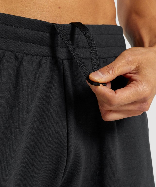 Black Gymshark Essential 7” Men's Shorts | US-05BPTSD