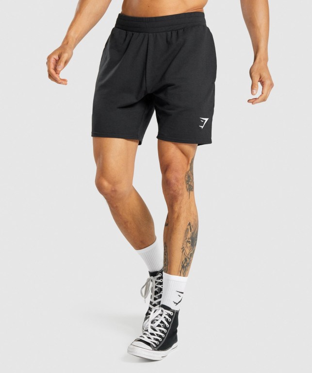 Black Gymshark Essential 7” Men\'s Shorts | US-05BPTSD