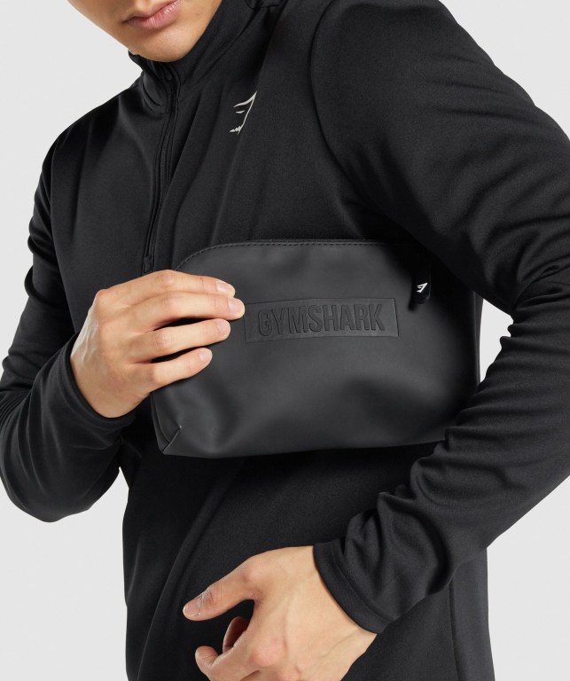 Black Gymshark Everyday Zip Pouch Men's Bags & Backpacks | US-02AJZSB