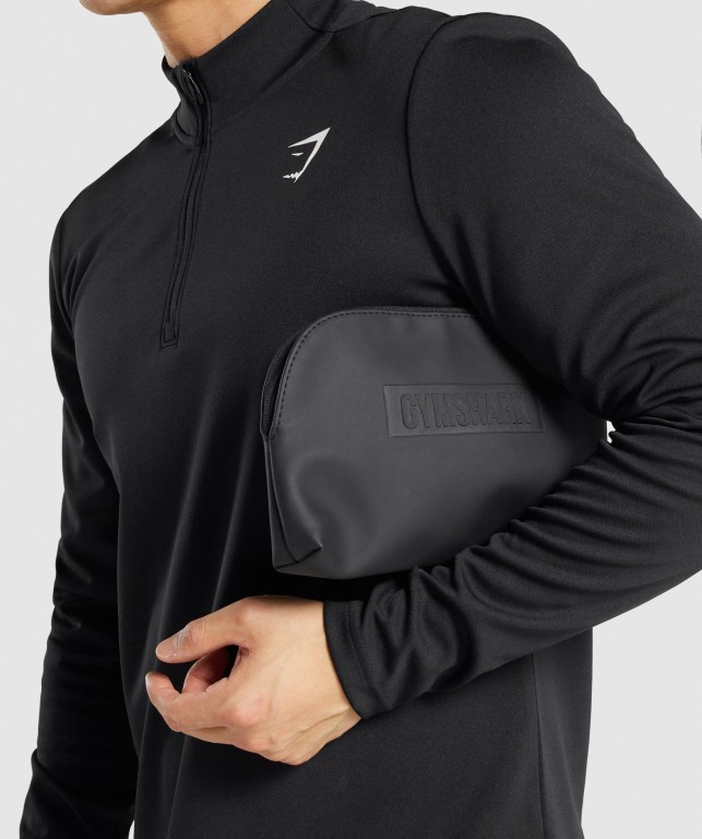 Black Gymshark Everyday Zip Pouch Men's Bags & Backpacks | US-02AJZSB