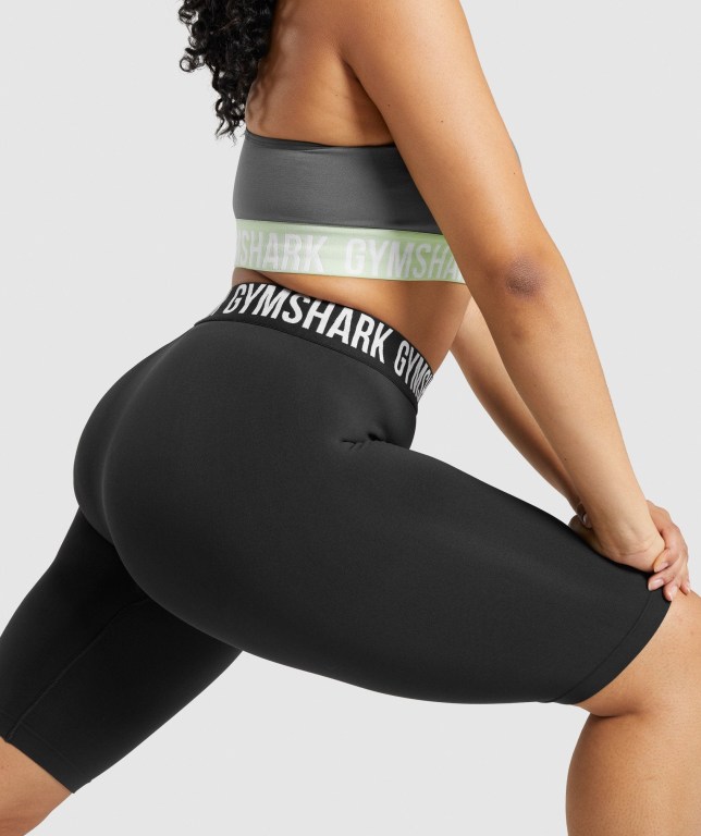 Black Gymshark Fit Seamless Cycling Women's Shorts | US-42LQMUR