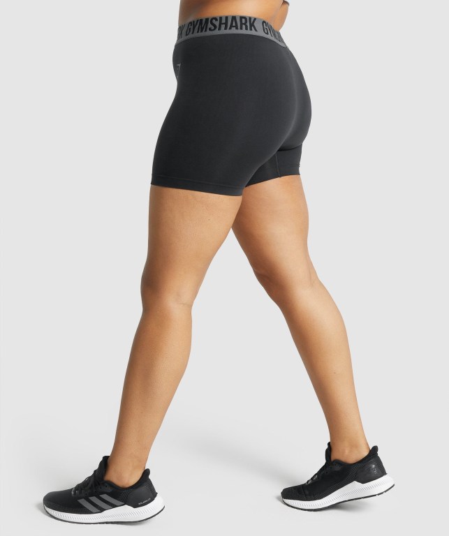 Black Gymshark Fit Seamless Women's Shorts | US-49KVQEY