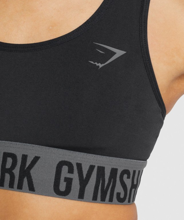 Black Gymshark Fit Seamless Women's Sports Bra | US-93XOJHD