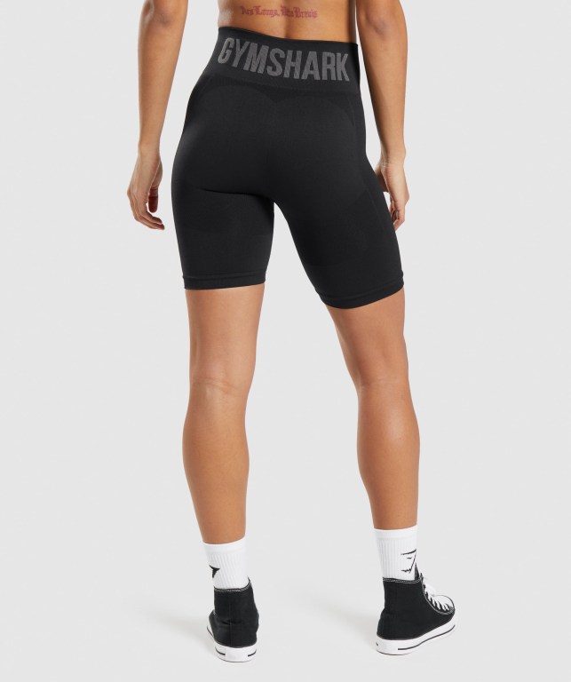 Black Gymshark Flex Cycling Women's Shorts | US-94KOTUF