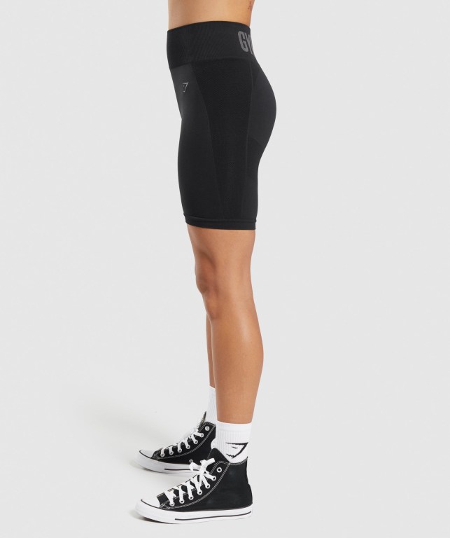 Black Gymshark Flex Cycling Women's Shorts | US-94KOTUF