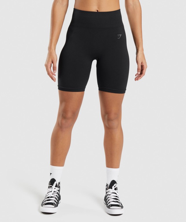 Black Gymshark Flex Cycling Women\'s Shorts | US-94KOTUF