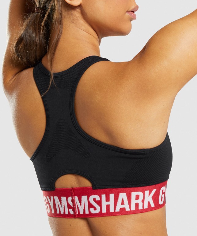 Black Gymshark Flex Women's Sports Bra | US-37EGLJP