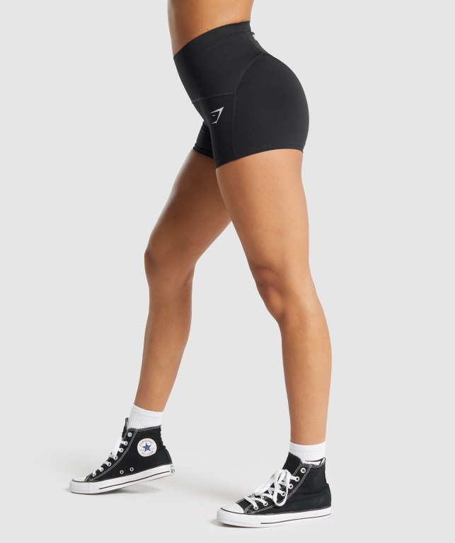 Black Gymshark GS Power Support Women's Shorts | US-61HOTBK