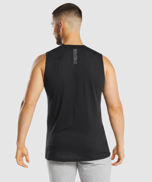 Black Gymshark Hyper Power Men's Tank Tops | US-36AJHKT