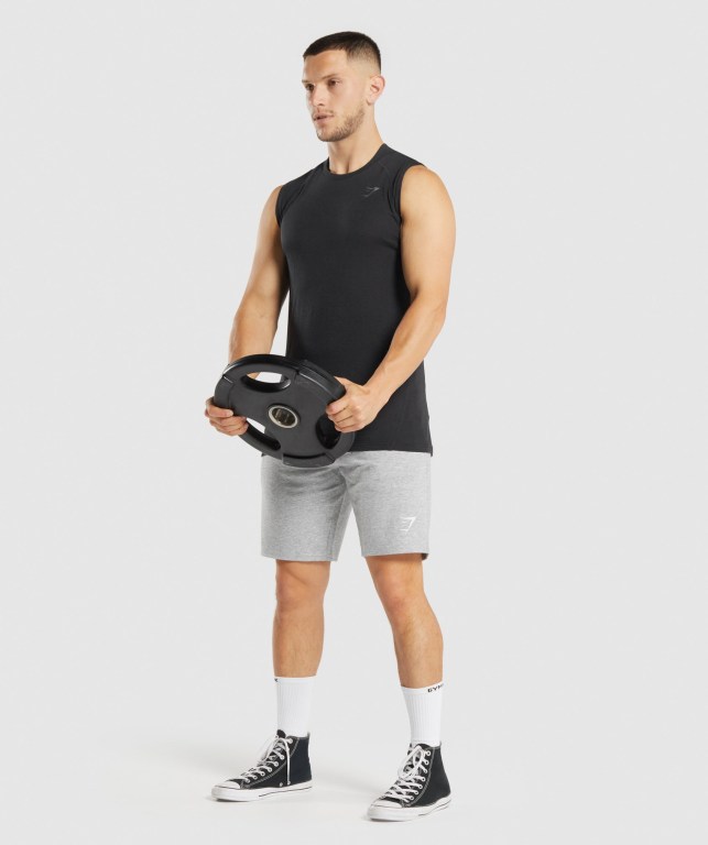 Black Gymshark Hyper Power Men's Tank Tops | US-36AJHKT