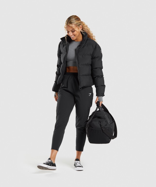 Black Gymshark Maximise Track Women's Joggers | US-94ZTGOA