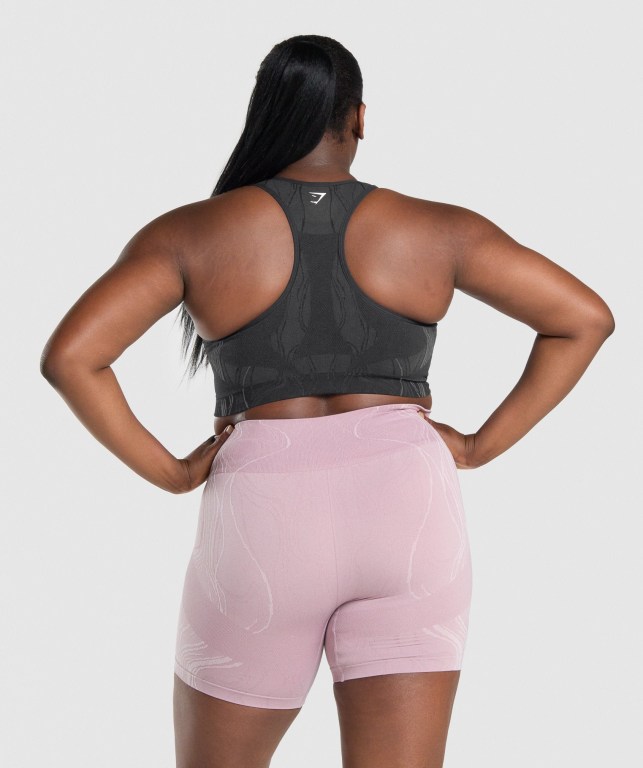 Black Gymshark Mercury Seamless Women's Sports Bra | US-25RXKTQ