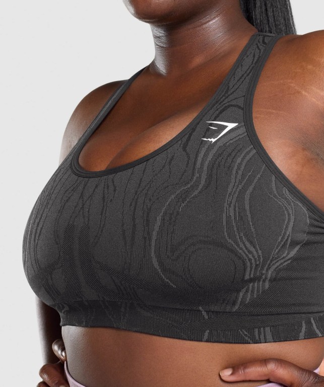 Black Gymshark Mercury Seamless Women's Sports Bra | US-25RXKTQ