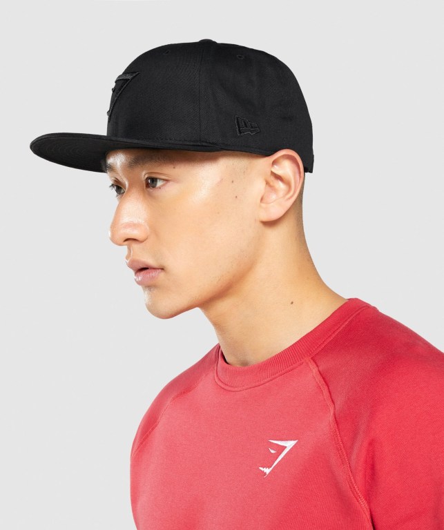 Black Gymshark New Era 9Fifty Snapback Men's Headwear | US-93DYKGM