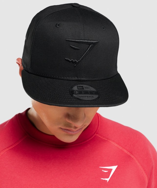 Black Gymshark New Era 9Fifty Snapback Men's Headwear | US-93DYKGM