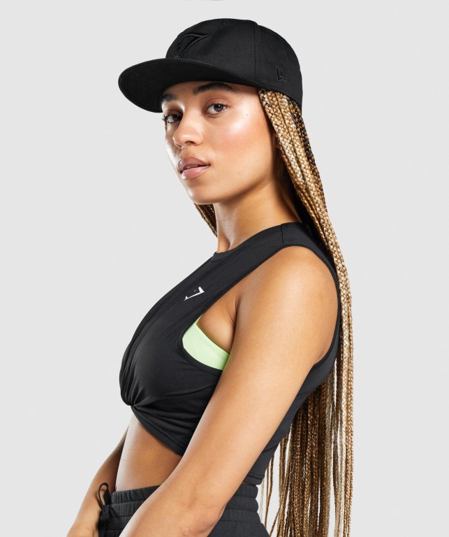 Black Gymshark New Era 9Fifty Snapback Women\'s Headwear | US-81IUVXC