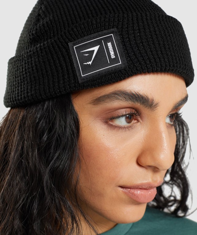 Black Gymshark New Era Fishermans Beanie Women's Headwear | US-37CDREJ