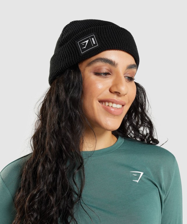 Black Gymshark New Era Fishermans Beanie Women's Headwear | US-37CDREJ