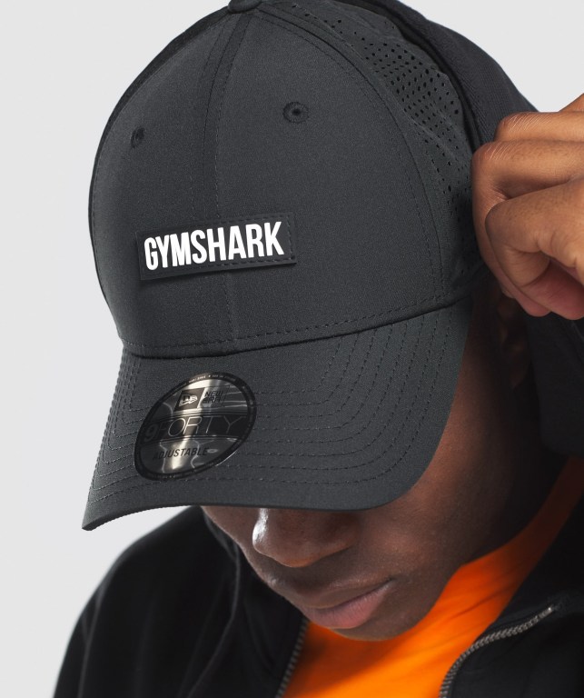 Black Gymshark New Era GS 9Forty Mesh Snapback Women's Headwear | US-40ZIDTG