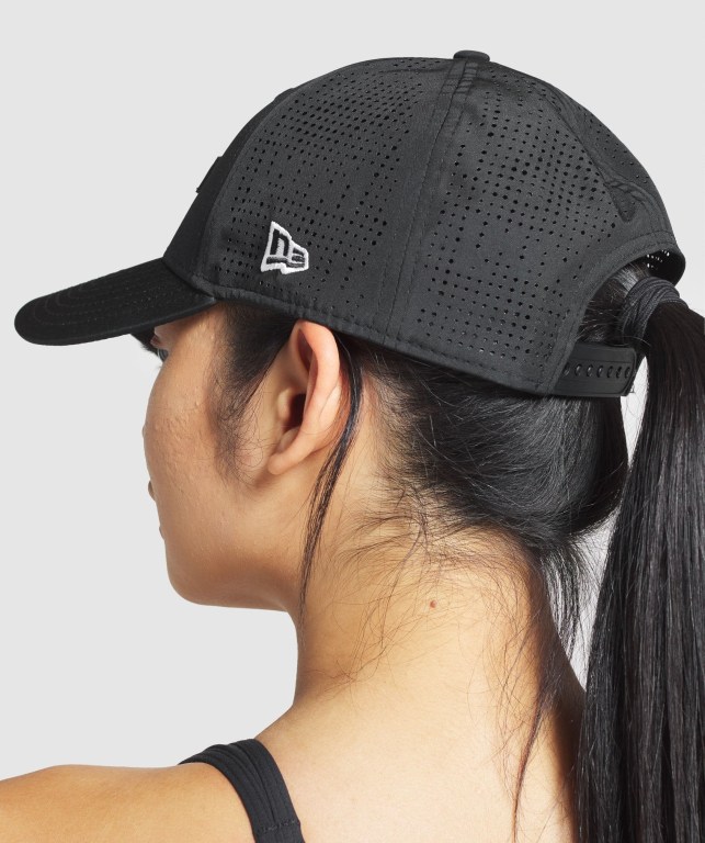 Black Gymshark New Era GS 9Forty Mesh Snapback Women's Headwear | US-40ZIDTG