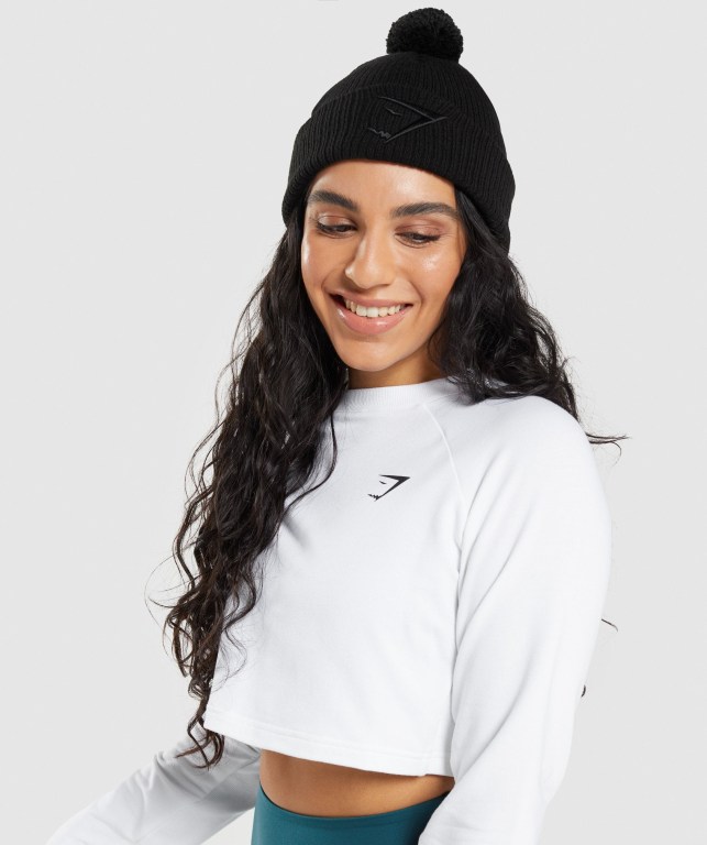 Black Gymshark New Era Mini Pom Men's Headwear | US-13QNFZK