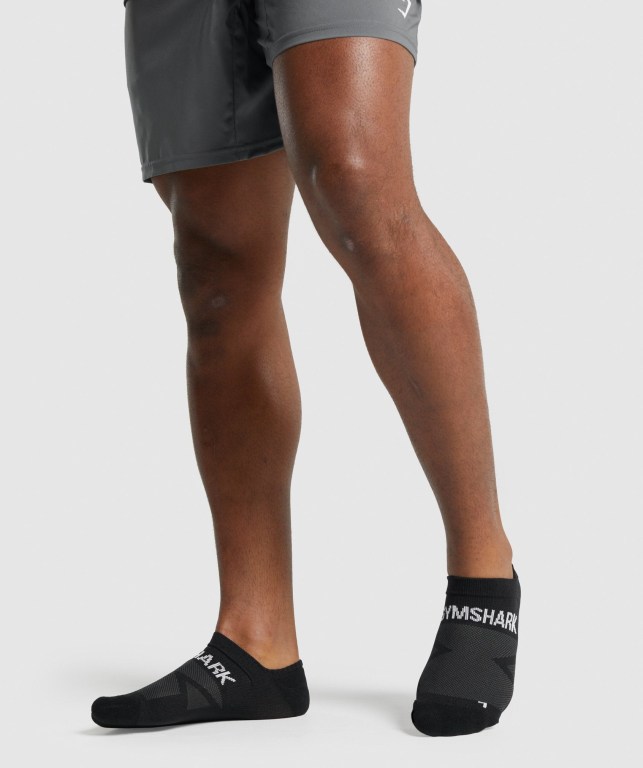 Black Gymshark No Show Performance Men's Socks | US-73LWHUI