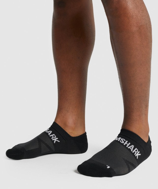 Black Gymshark No Show Performance Men's Socks | US-73LWHUI