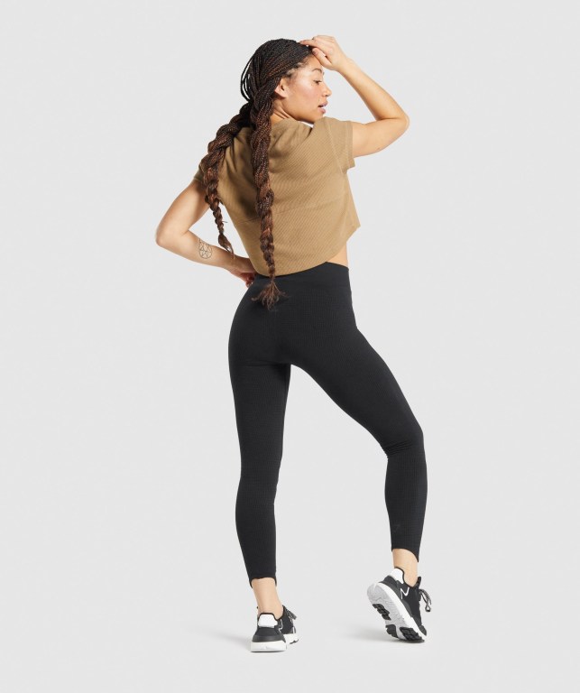 Black Gymshark Pause Seamless High Waisted Women's Leggings | US-12SXMLA