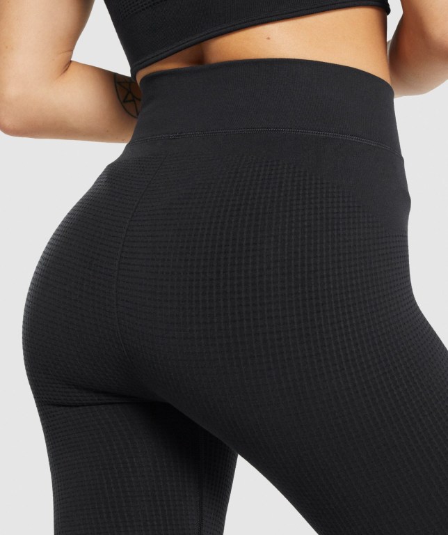 Black Gymshark Pause Seamless High Waisted Women's Leggings | US-12SXMLA