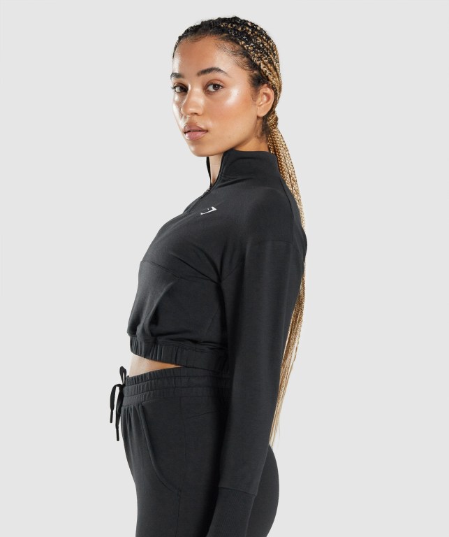 Black Gymshark Pippa Training Women's Hoodies | US-39DGKXV