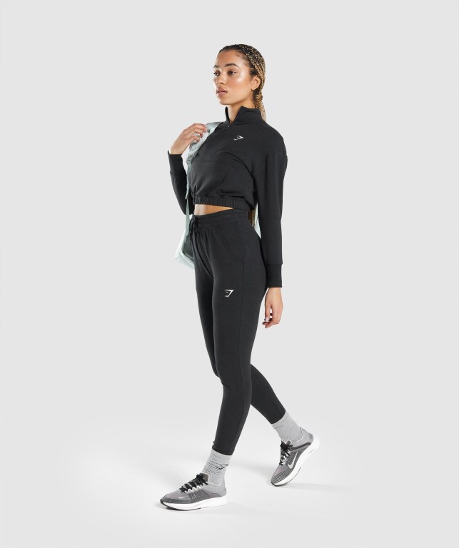 Black Gymshark Pippa Training Women's Hoodies | US-39DGKXV