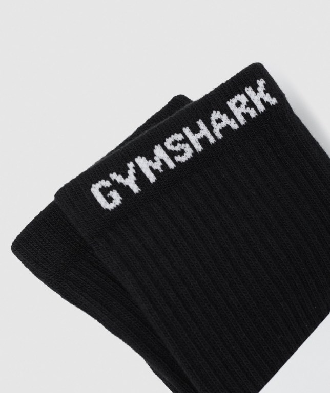 Black Gymshark Premium Logo 1pk Women's Socks | US-18LDKXB