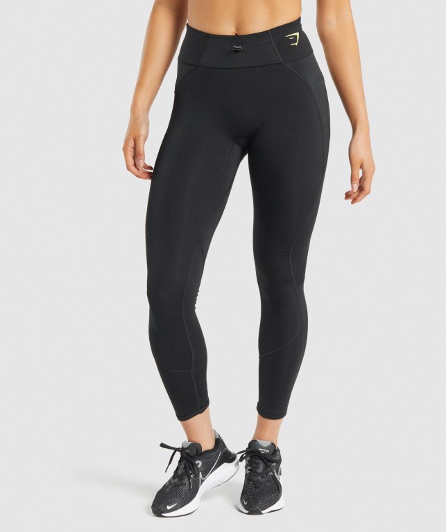 Black Gymshark Pulse High Waisted Women\'s Leggings | US-64OFLEB