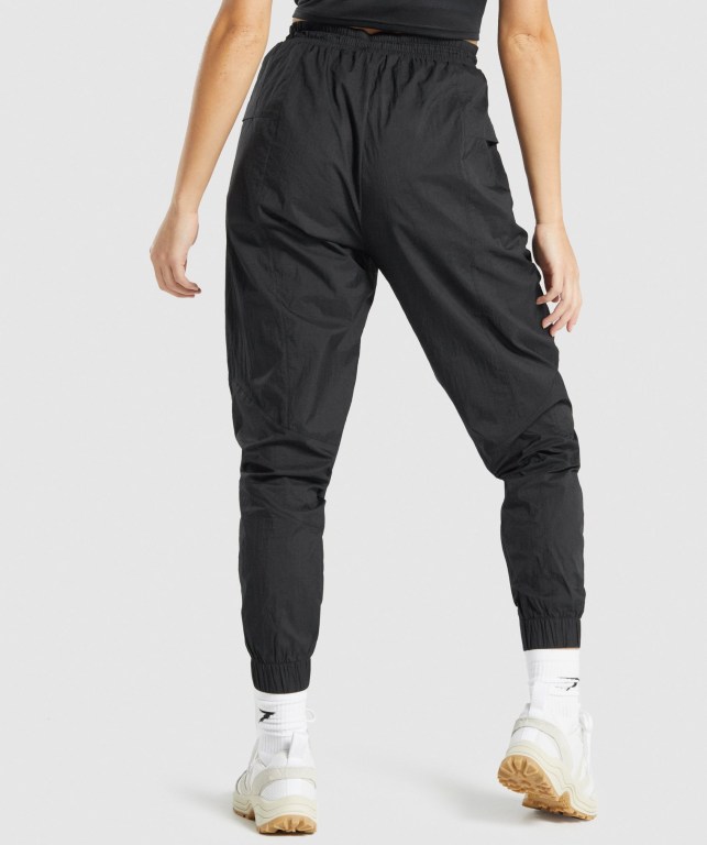 Black Gymshark Pulse Woven Women's Joggers | US-45UJGER