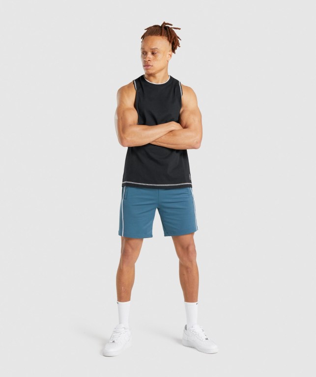 Black Gymshark Recess Men's Tank Tops | US-02MKHST