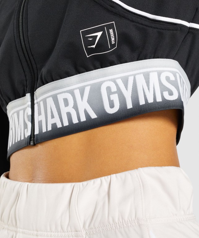 Black Gymshark Recess Track Top Women's Jackets | US-59RMXCG