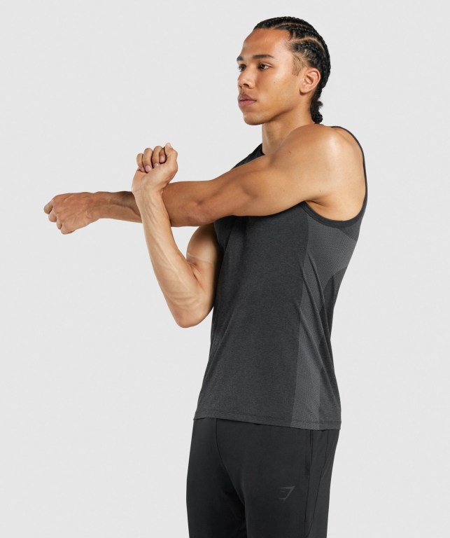 Black Gymshark Regulate Training Men's Tank Tops | US-17RVKET