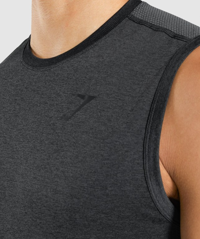 Black Gymshark Regulate Training Men's Tank Tops | US-17RVKET