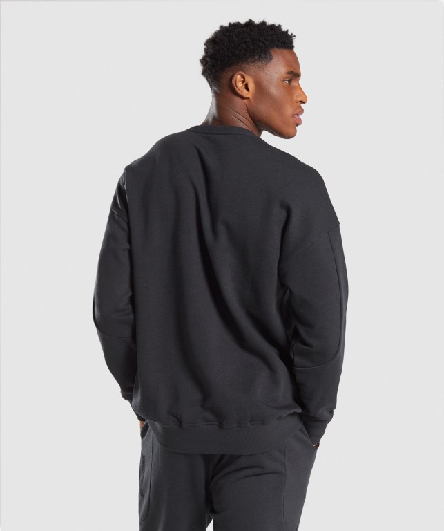 Black Gymshark Restore Sweatshirt Men's Hoodies | US-19IHYOS