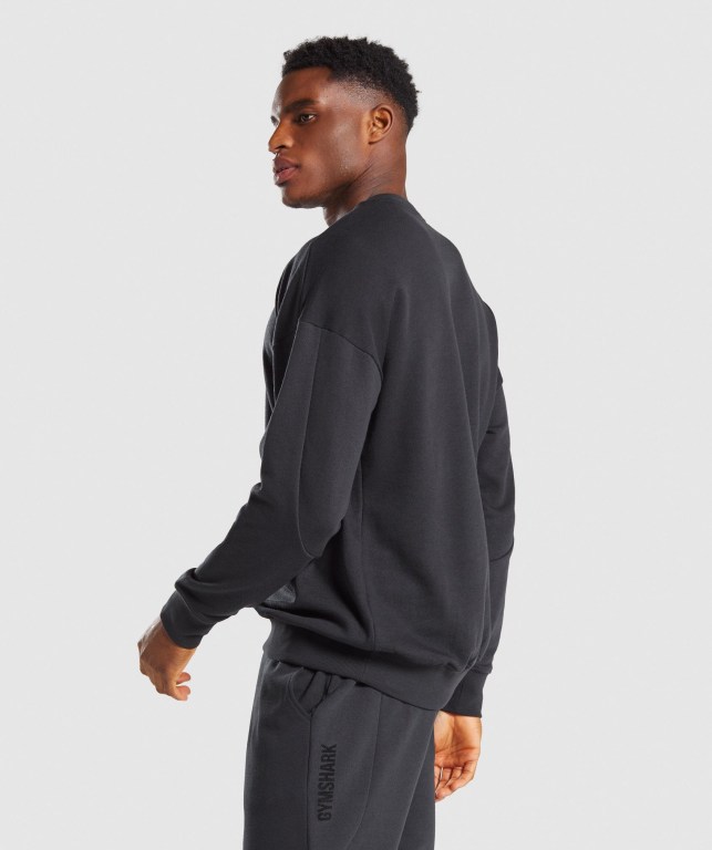 Black Gymshark Restore Sweatshirt Men's Hoodies | US-19IHYOS