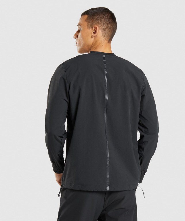 Black Gymshark Retake Crew Men's Hoodies | US-50UGZST