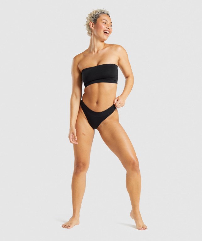 Black Gymshark Seamless Bandeau Women's Underwear | US-53SYEIQ