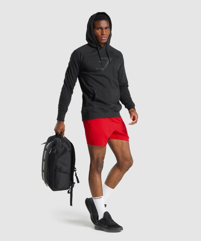 Black Gymshark Sharkhead Infill Men's Hoodies | US-01HROZI