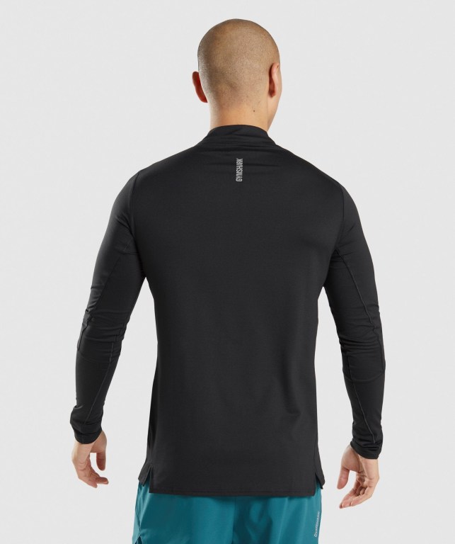 Black Gymshark Speed 1/4 Zip Men's Hoodies | US-12VUSCI