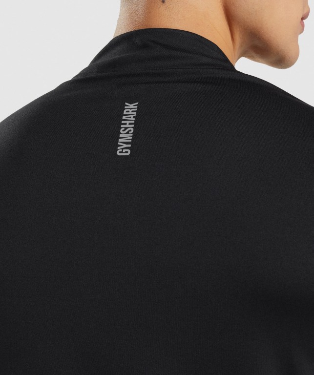 Black Gymshark Speed 1/4 Zip Men's Hoodies | US-12VUSCI